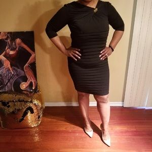 London Times black pleated dress size 10